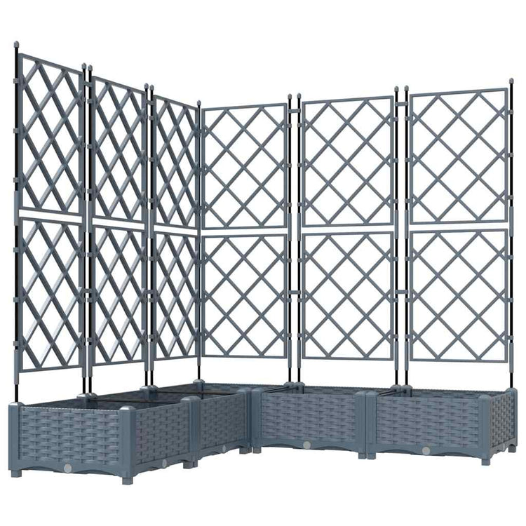Vidaxl plantenbak 5 st lichtgrijs 120 x 120 x 125,5 cm pp