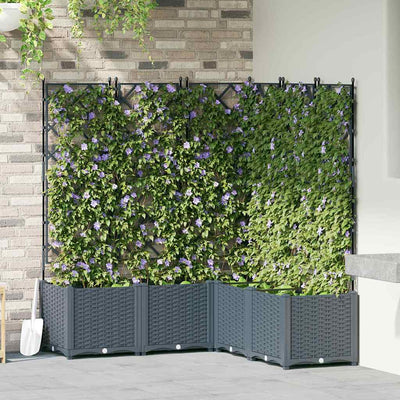 Vidaxl plantenbak 5 st lichtgrijs 120 x 120 x 143 cm pp