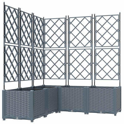 Vidaxl plantenbak 5 st lichtgrijs 120 x 120 x 143 cm pp