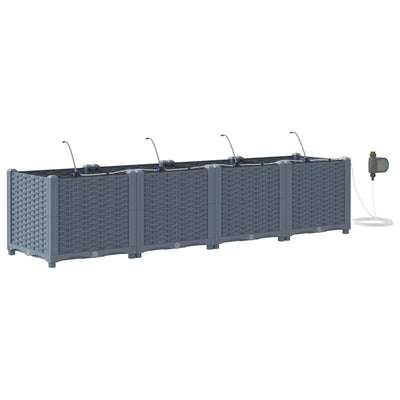 Vidaxl plantenbak 4 st lichtgrijs 160 x 40 x 37,5 cm pp
