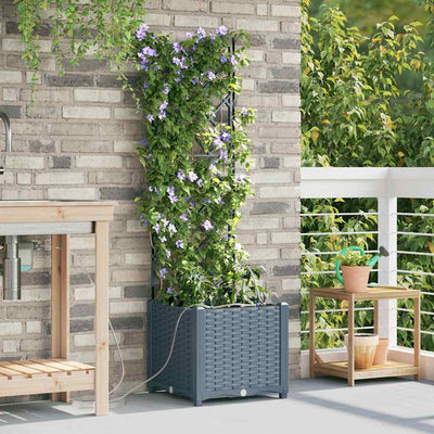Vidaxl plantenbak 2 st lichtgrijs 40 x 40 x 142 cm pp