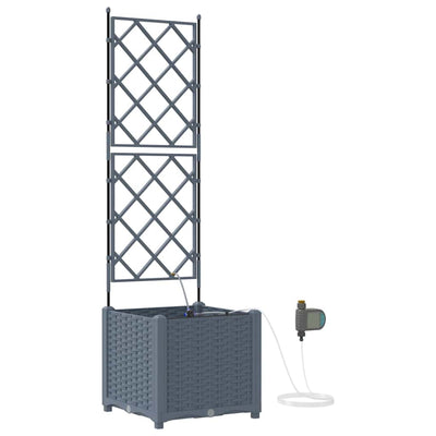 Vidaxl plantenbak 2 st lichtgrijs 40 x 40 x 142 cm pp