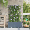 Vidaxl tuin bloempot 2 pcs licht grijs staal