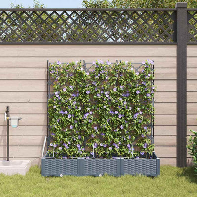 Vidaxl plantenbak 3 st lichtgrijs 120 x 40 x 126 cm pp