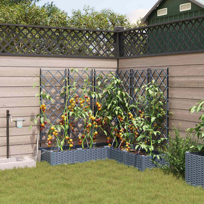 Vidaxl plantenbak 5 st lichtgrijs 120 x 120 x 126 cm pp