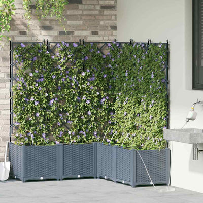 Vidaxl plantenbak 5 st lichtgrijs 120 x 120 x 142 cm pp