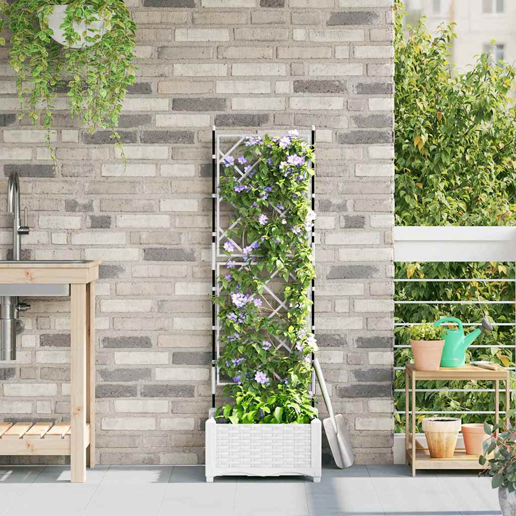 Vidaxl plantenbak wit 40 x 40 x 125,5 cm pp