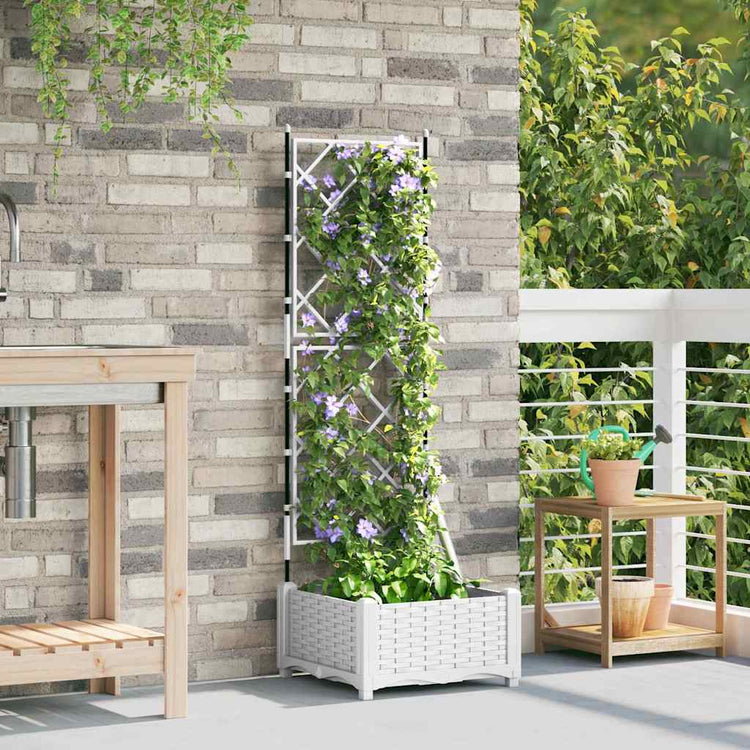 Vidaxl plantenbak wit 40 x 40 x 125,5 cm pp