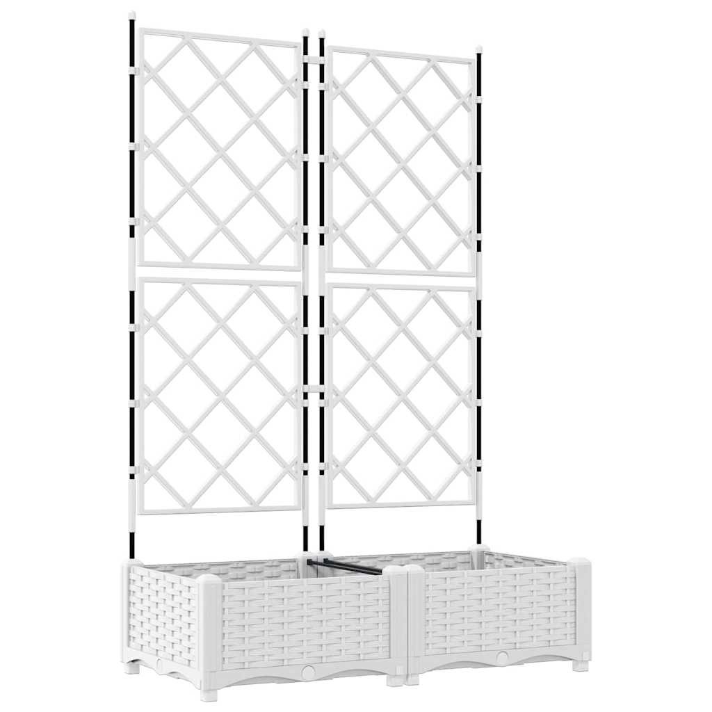 Vidaxl tuin bloempot 2 pcs wit 80 x 40 x 125,5 cm staal