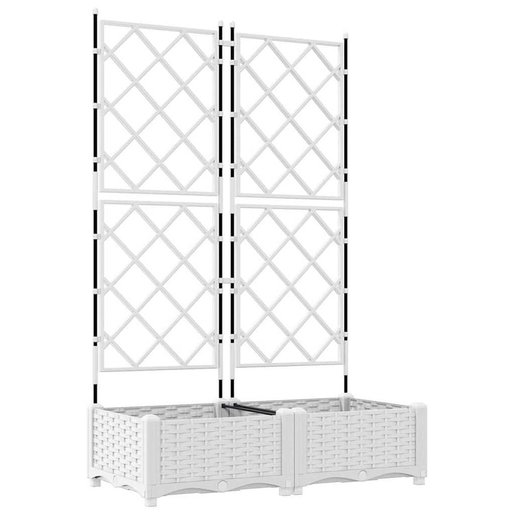 Vidaxl tuin bloempot 2 pcs wit 80 x 40 x 125,5 cm staal