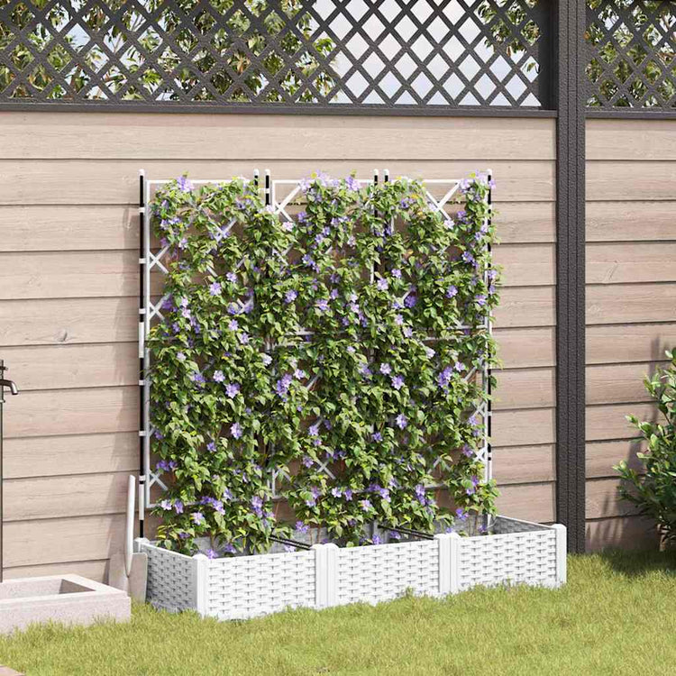 Vidaxl plantenbak 3 st wit 120 x 40 x 125,5 cm pp