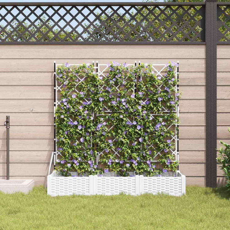 Vidaxl plantenbak 3 st wit 120 x 40 x 125,5 cm pp