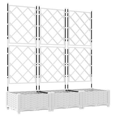 Vidaxl plantenbak 3 st wit 120 x 40 x 125,5 cm pp