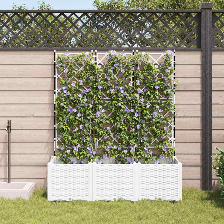 Vidaxl plantenbak 3 st wit 120 x 40 x 143 cm pp