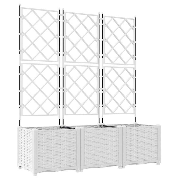 Vidaxl plantenbak 3 st wit 120 x 40 x 143 cm pp
