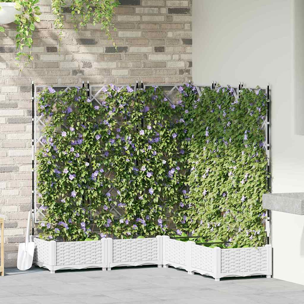 Vidaxl plantenbak 5 st wit 120 x 120 x 125,5 cm pp