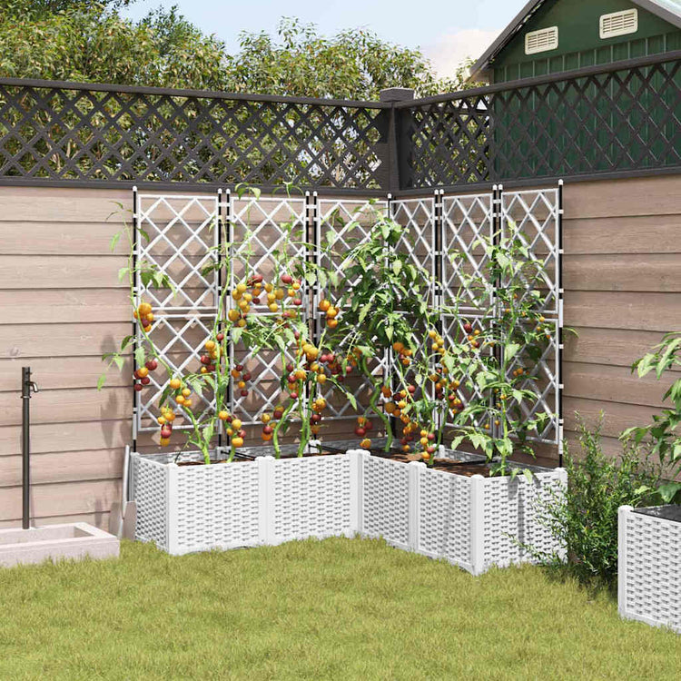 Vidaxl plantenbak 5 st wit 120 x 120 x 143 cm pp