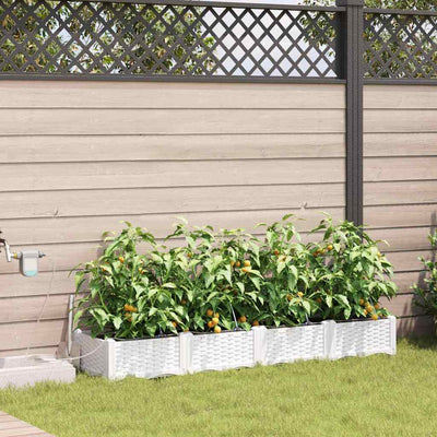 Vidaxl plantenbak 4 st wit 160 x 40 x 22 cm pp