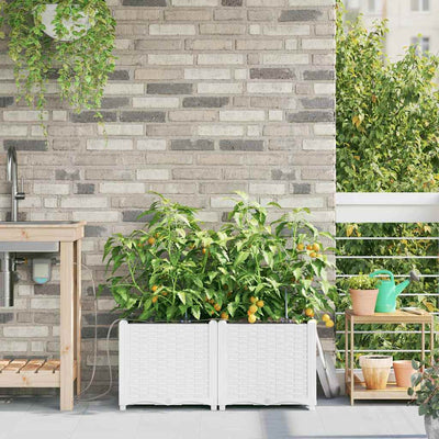 Vidaxl plantenbak 2 st wit 80 x 40 x 37,5 cm pp