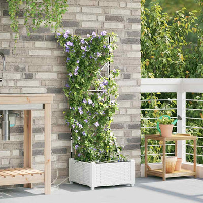 Vidaxl plantenbak wit 40 x 40 x 126 cm pp