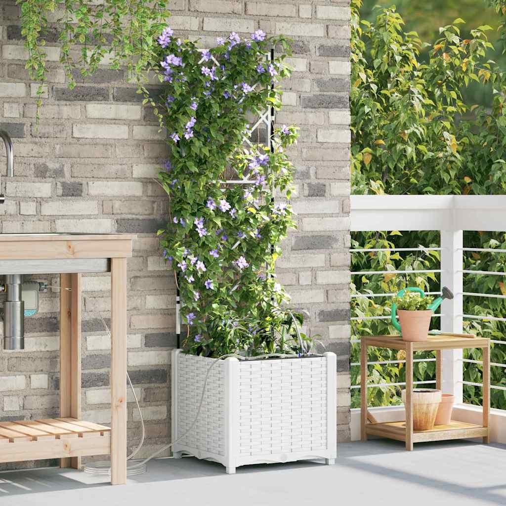 Vidaxl plantenbak wit 40 x 40 x 142 cm pp
