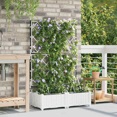 Vidaxl plantenbak 2 st wit 80 x 40 x 126 cm pp