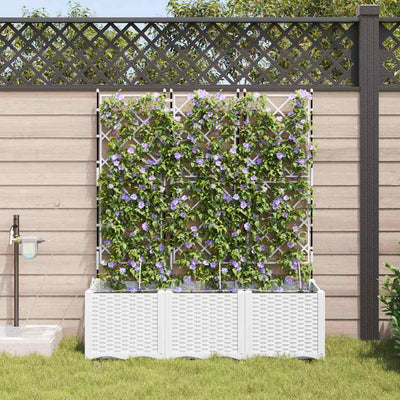 Vidaxl plantenbak 3 st wit 120 x 40 x 142 cm pp