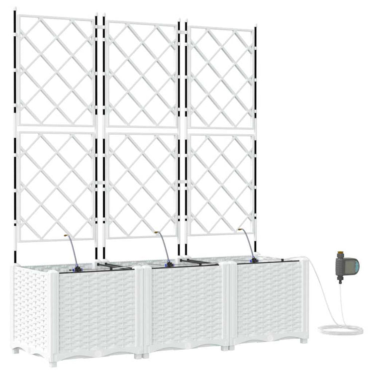 Vidaxl tuin bloempot 3 pcs wit staal