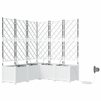 Vidaxl plantenbak 5 st wit 120 x 120 x 142 cm pp
