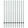 Vidaxl afrasteringspaal 11 pcs groen 140 cm staal