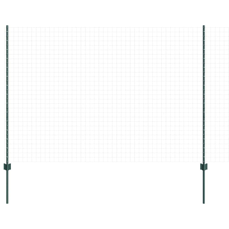 Vidaxl ingegraven hekpalen 5 st groen 200 cm gepoedercoat staal
