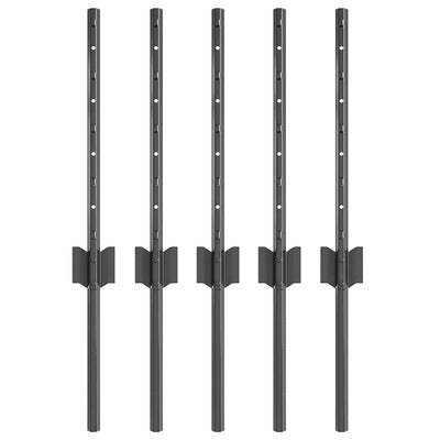 Vidaxl afrasteringspaal 5 pcs grijs 40 cm staal