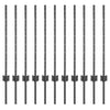 Vidaxl afrasteringspaal 11 pcs grijs 80 cm staal
