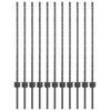 Vidaxl afrasteringspaal 11 pcs grijs 100 cm staal