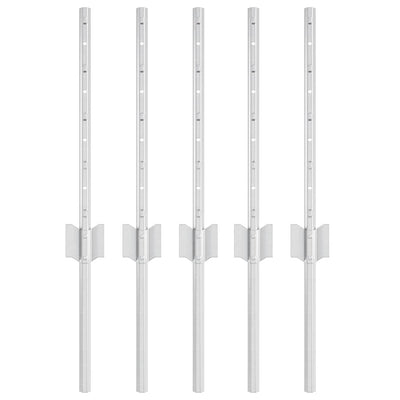 Vidaxl afrasteringspaal 5 pcs zilver 40 cm staal