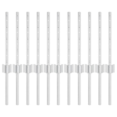 Vidaxl afrasteringspaal 11 pcs zilver 40 cm staal