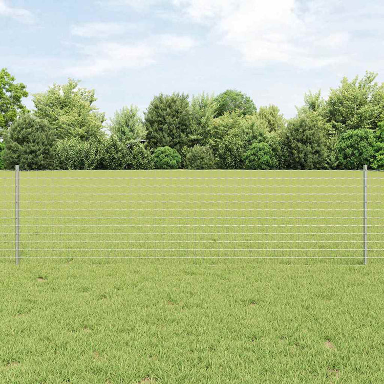 Vidaxl afrasteringspaal 11 pcs zilver 60 cm staal