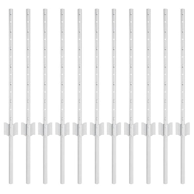 Vidaxl afrasteringspaal 11 pcs zilver 60 cm staal