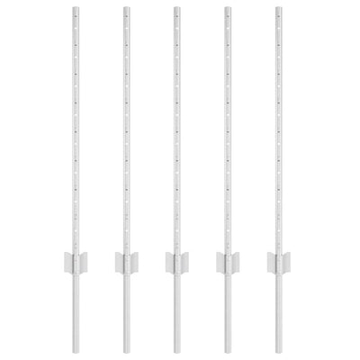 Vidaxl afrasteringspaal 5 pcs zilver 80 cm staal