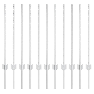 Vidaxl afrasteringspaal 11 pcs zilver 80 cm staal