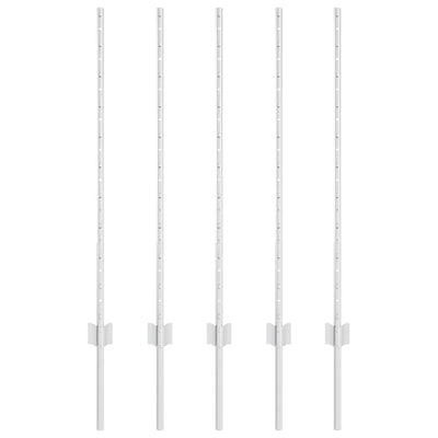 Vidaxl afrasteringspaal 5 pcs zilver 100 cm staal