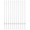 Vidaxl afrasteringspaal 11 pcs zilver 120 cm staal