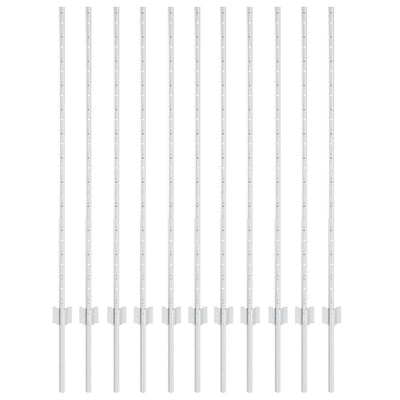 Vidaxl afrasteringspaal 11 pcs zilver 120 cm staal