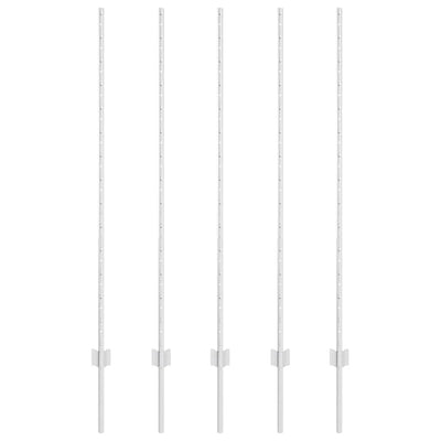 Vidaxl afrasteringspaal 5 pcs zilver 140 cm staal