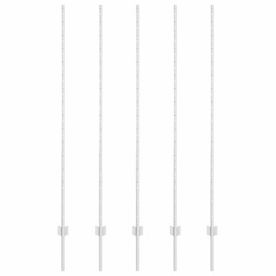 Vidaxl afrasteringspaal 5 pcs zilver 150 cm staal