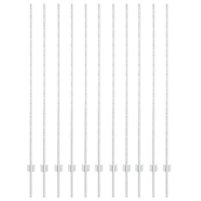 Vidaxl afrasteringspaal 11 pcs zilver 150 cm staal