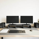 Vidaxl monitorstandaard verstelbaar zwart eiken 60x24x10,5 cm bewerkt hout - afbeelding 3