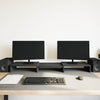 Vidaxl monitorstandaard verhoger verstelbaar zwart eiken 80x24x10,5 cm