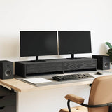 Vidaxl monitorstandaard met lades 100x27x15 cm zwart eiken - afbeelding 1