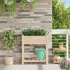Vidaxl tuin bloempot beige 71 x 37 x 76,5 cm massief vurenhout